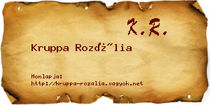 Kruppa Rozália névjegykártya